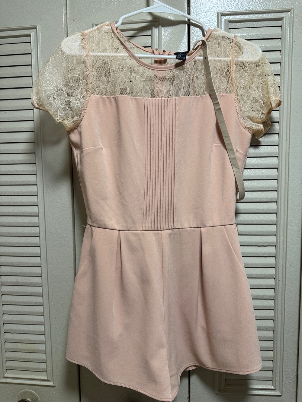 Forever 21 - Blush Pink Lace Romper with Belt